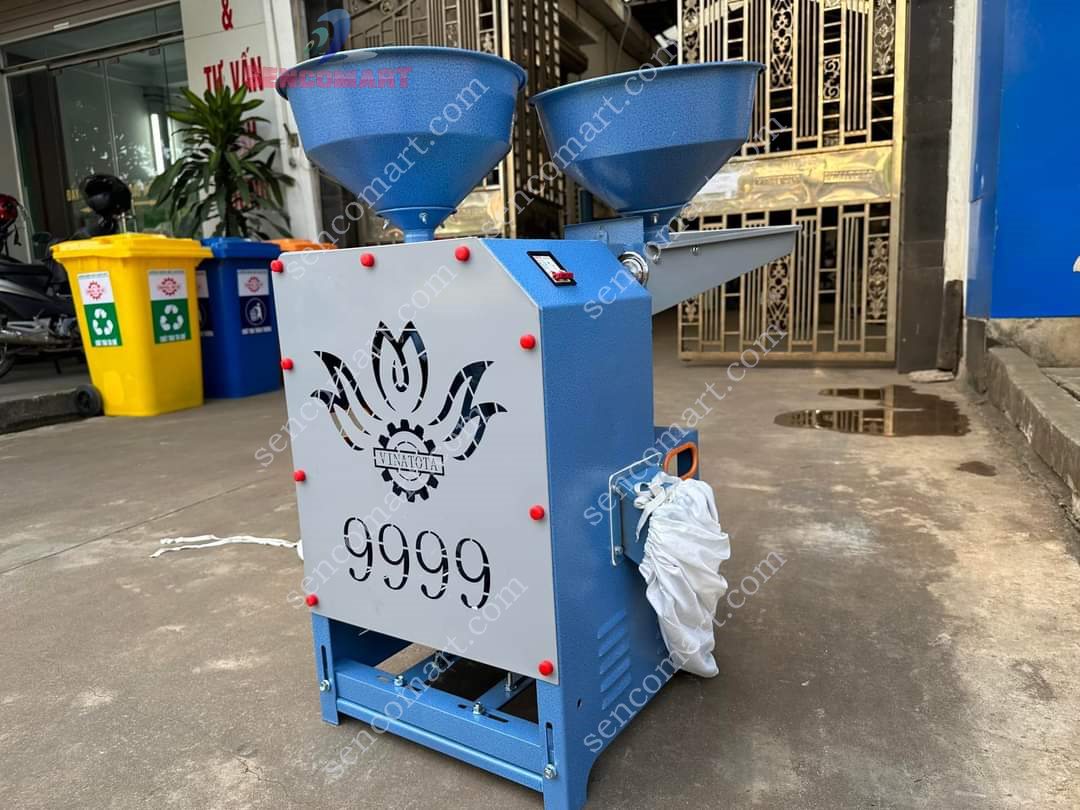 Máy xát gạo nghiền cám VINATOTA 9999 Phễu Thép