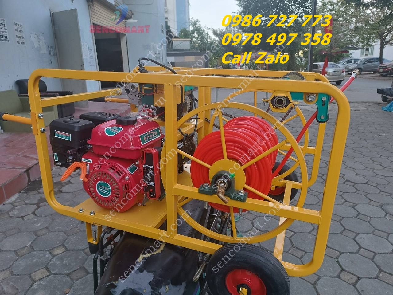 Máy phun thuốc 200 mét dây tự động cuốn thả dây Yamaha 6.5hp