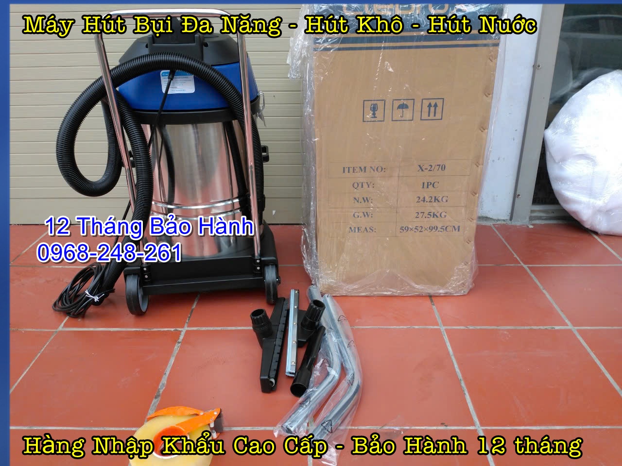 Máy hút bụi công nghiệp Clepro X-2/70 70 lít hàng chính hãng