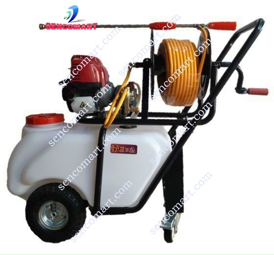 Máy Phun Thuốc Bánh Xe Đẩy Động Cơ Honda GX35 Bình Chứa 70L, Dây Dài 20m