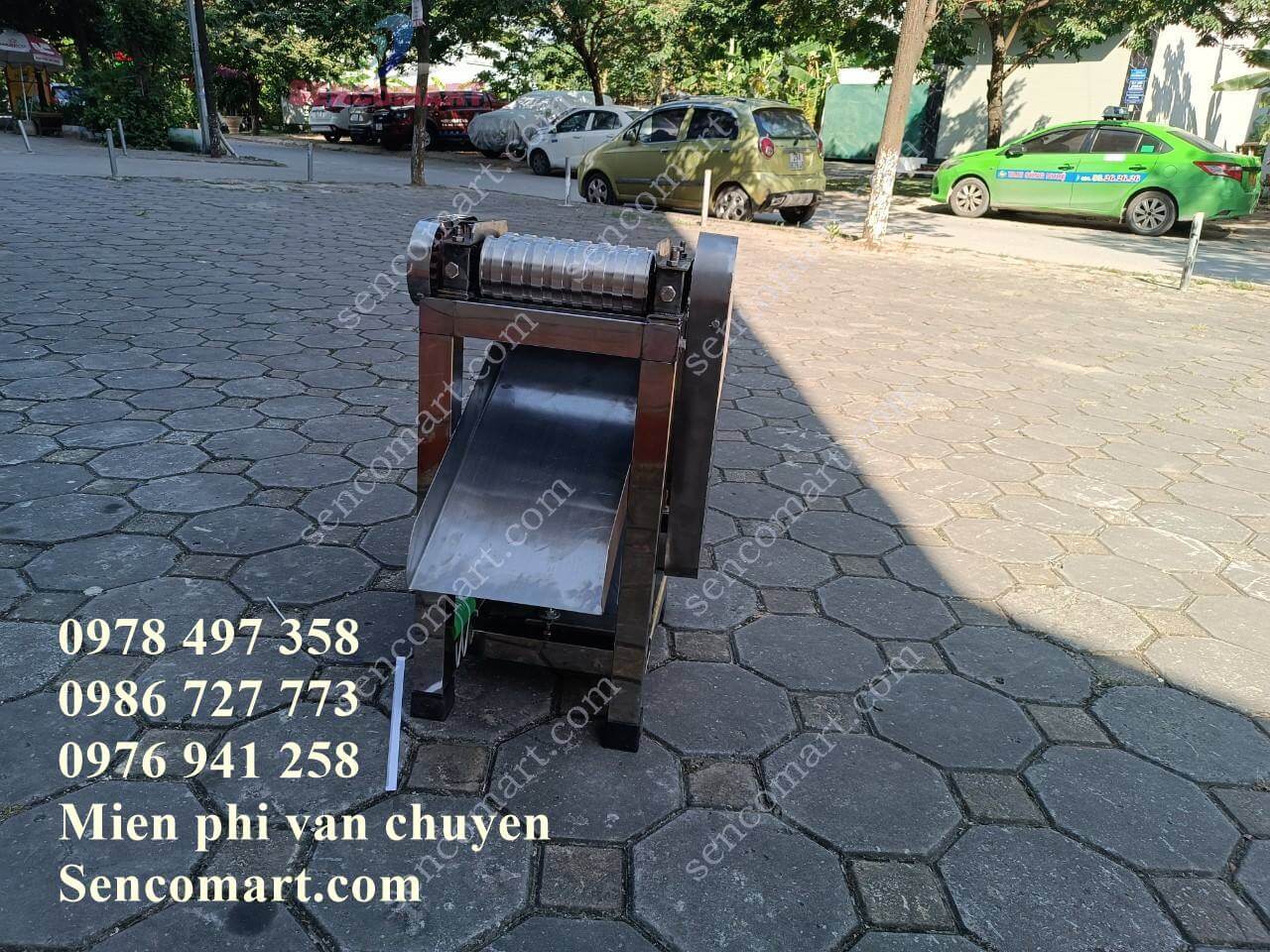 Máy cắt bánh tráng cuốn lô thép 20cm, động cơ 400w