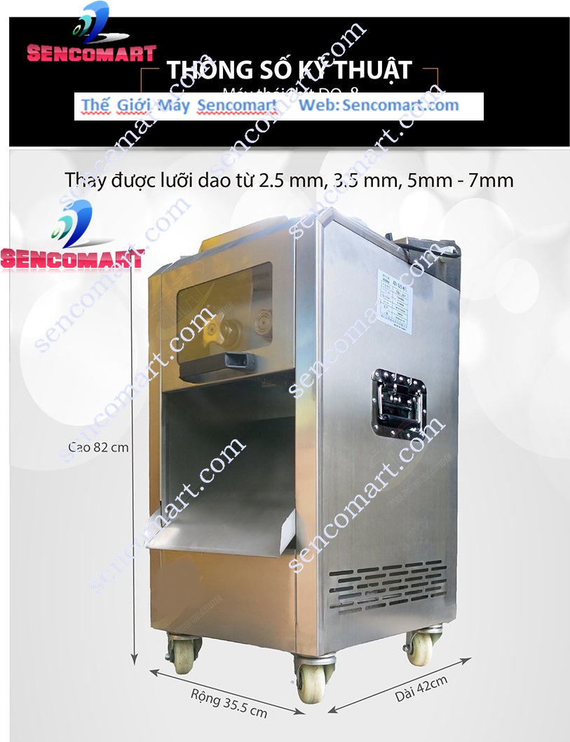 Máy thái thịt công nghiệp đa năng- Máy thái thịt 5mm 7mm làm bít tết SC-1800
