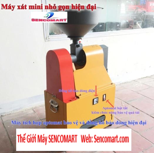 Máy xát gạo mini liên hoàn - Máy xát gạo mini Sencomart giá tốt
