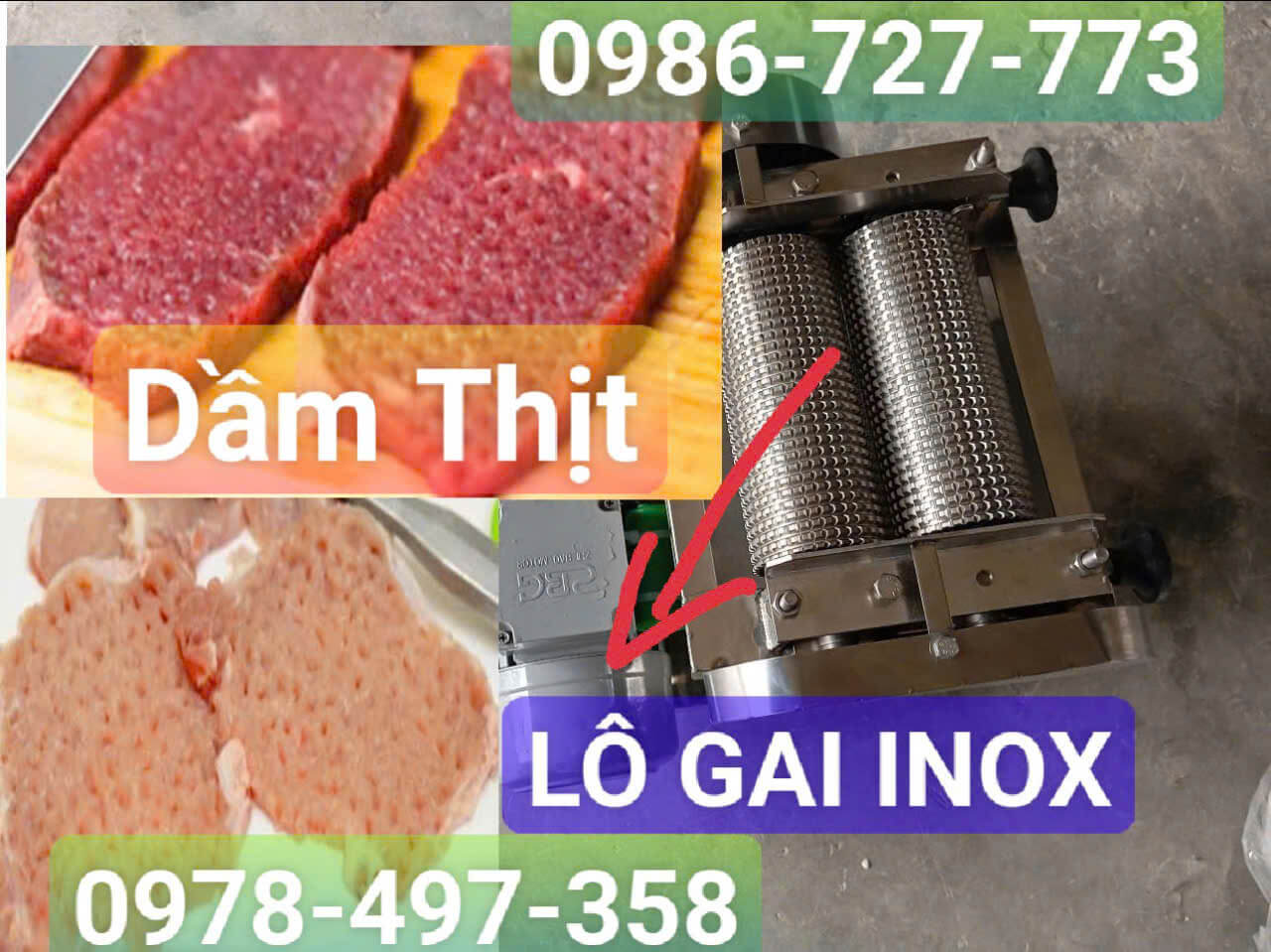 Máy Dầm Thịt Tươi Loại 2 Lô Gai Hàng Việt Nam