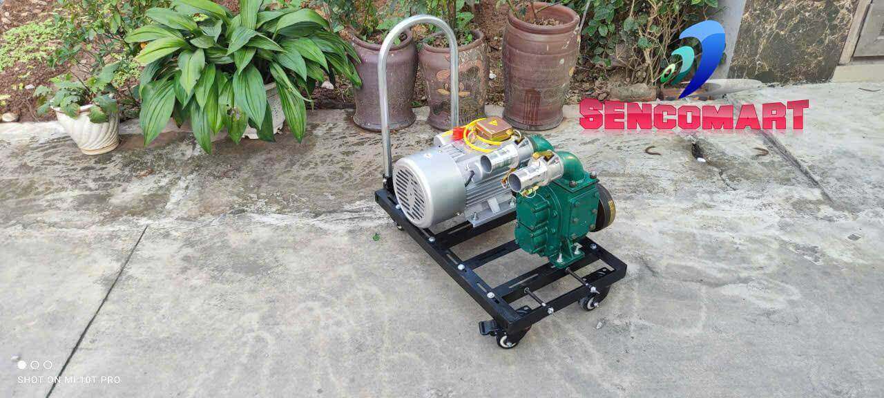 Chấp mọi loại bùn: Bơm cửa ngang họng 50, động cơ 3.5kW tua chậm tải cực khỏe