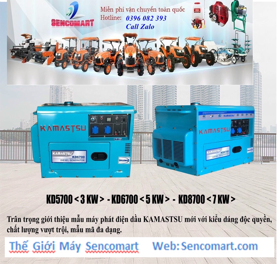 Máy Phát Điện Chạy Dầu 7.5Kw Kamastsu KD8700