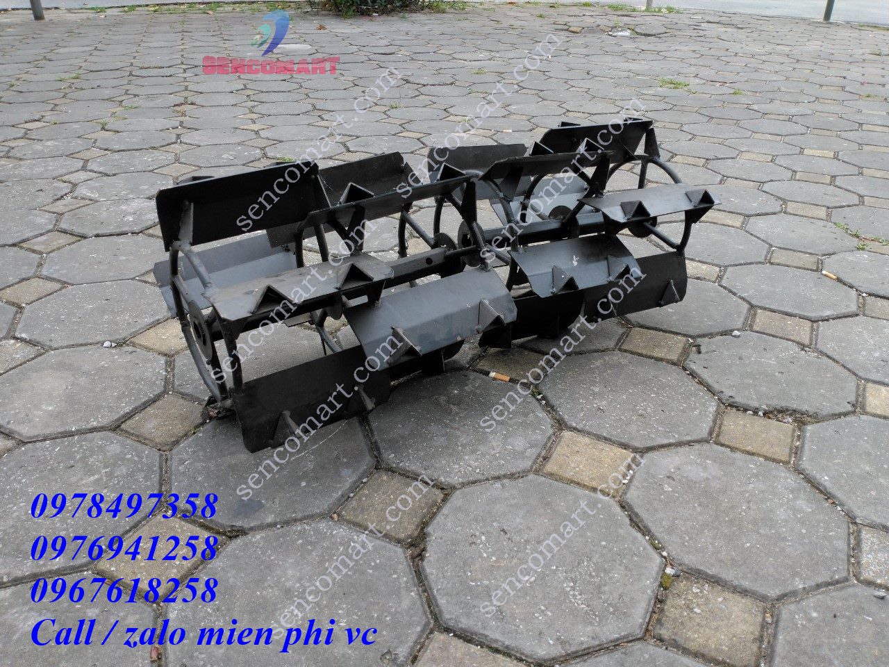 Bánh lồng ruộng nước cánh chéo trục lục giác 23mm. Lắp cho máy xới đất, máy cắt cỏ mini