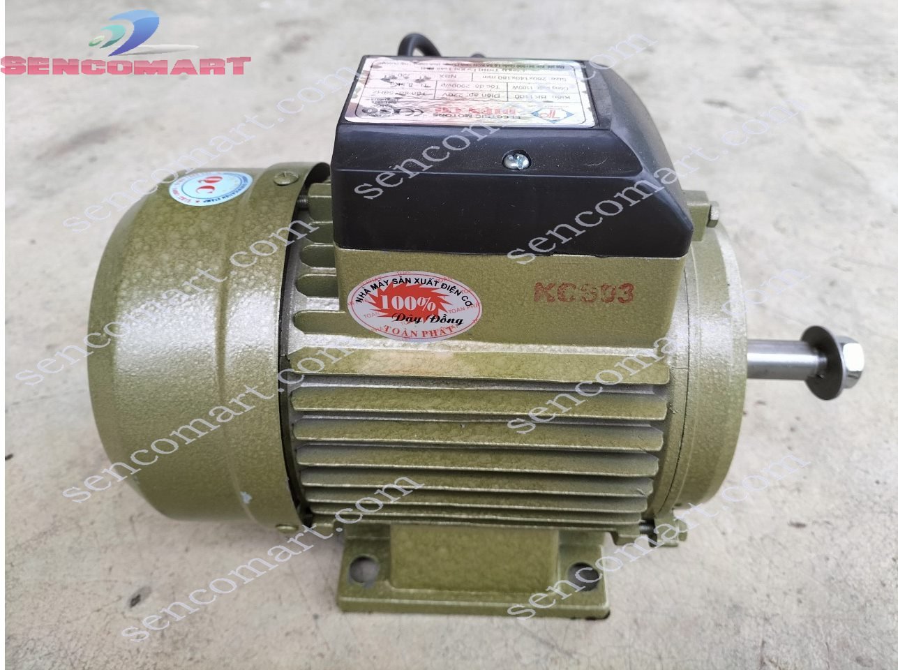 Động cơ điện- Motor- Điện Cơ 1 pha 1100w (1.5hp) 2900v/p Toàn Phát chính hãng