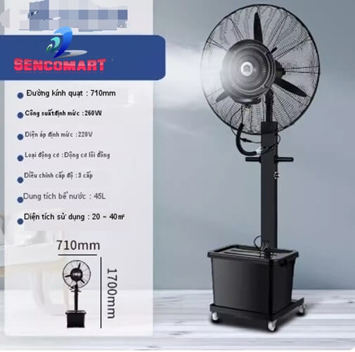 Quạt phun sương công nghiệp sencomart 650