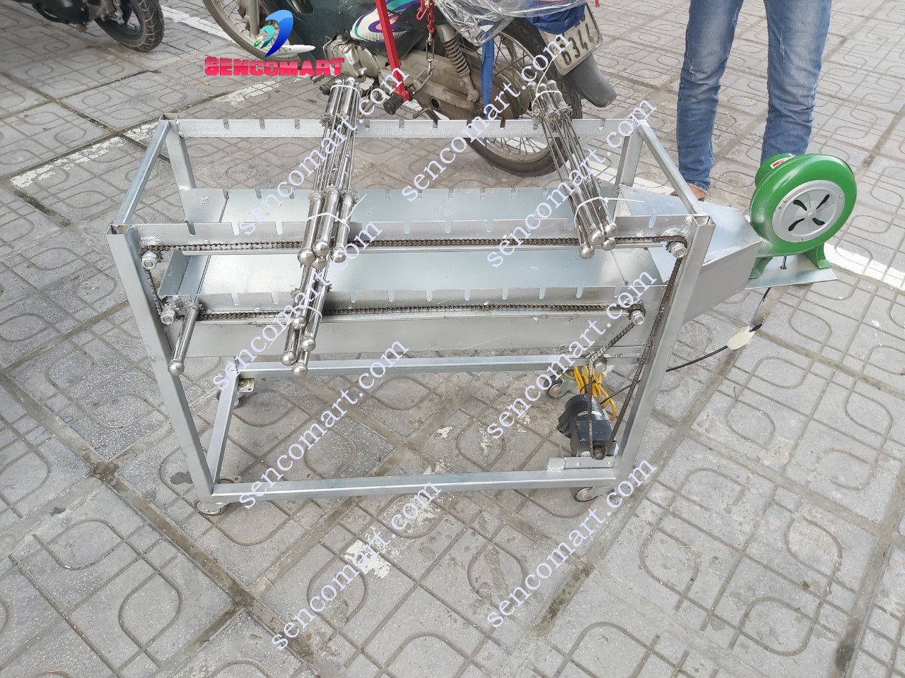 Bếp nướng than hoa 2 tầng 24 xiên- Bếp nướng than hoa có quạt thổi SENCO24X