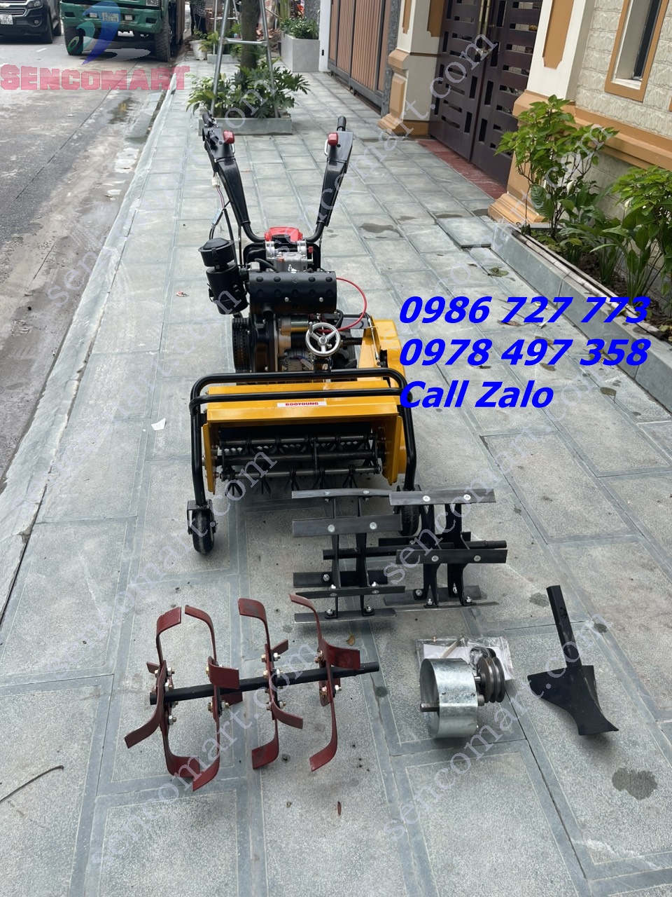 Máy quật cỏ đa năng động cơ dầu Yamaha 178CC chiều dài trục 60cm