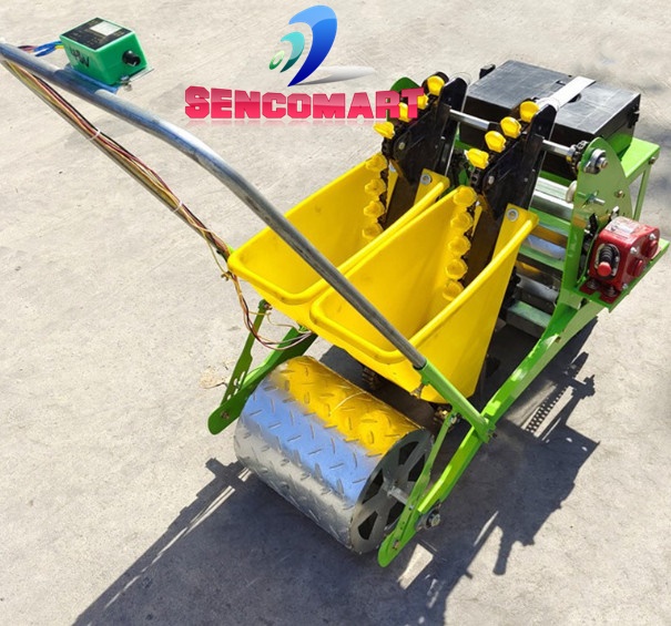 Máy gieo tỏi hạt 2 hàng chạy ắc quy, trồng tỏi hạt 2 hàng SENCO-T2H