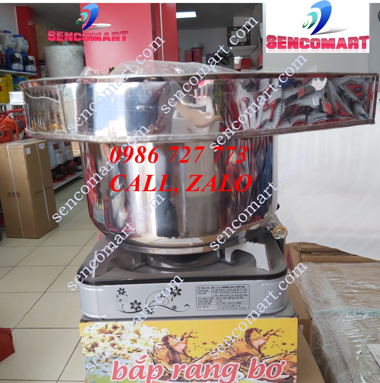 Máy làm bắp rang bơ van ga to, van ga nhỏ Senco30