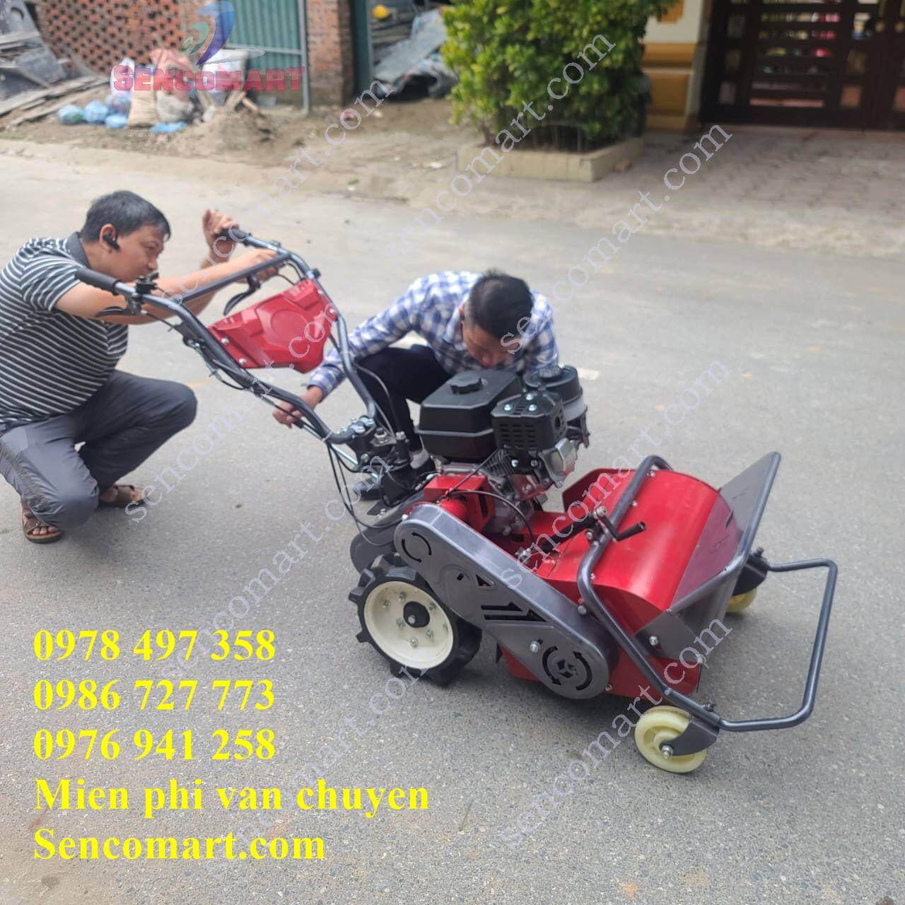 Máy phát cỏ trục băm động cơ xăng 7HP Kawa