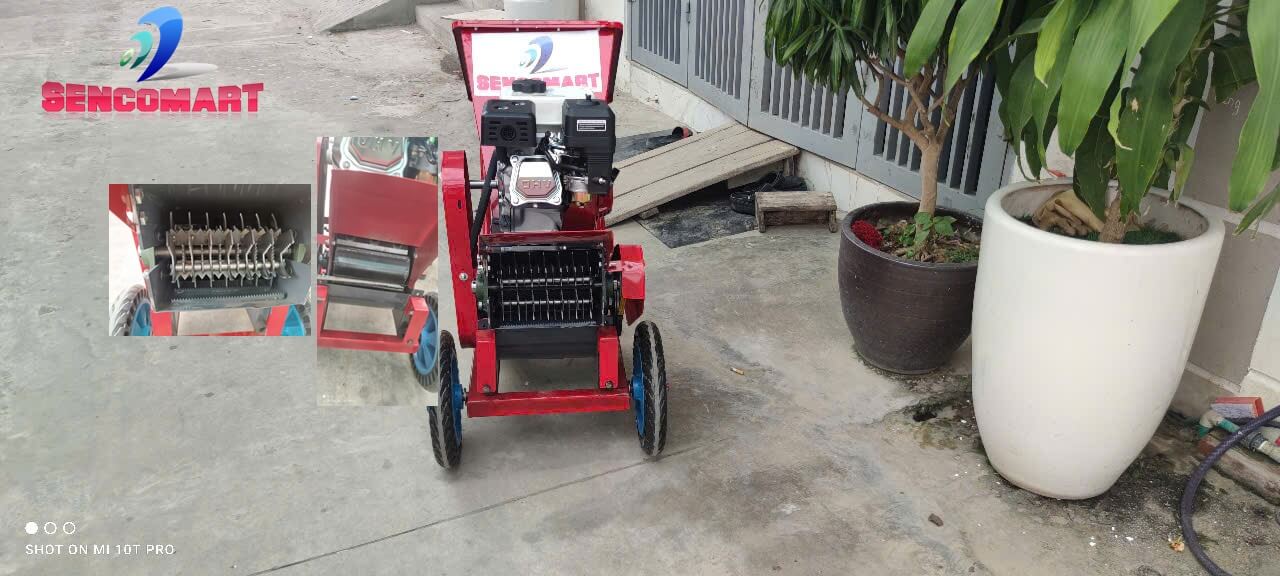 Máy Băm Tàu Dừa, Cành Cây Thành Phẩm Ra 1cm Có 4 Dao Băm Và 1 Bộ Dao Nghiền