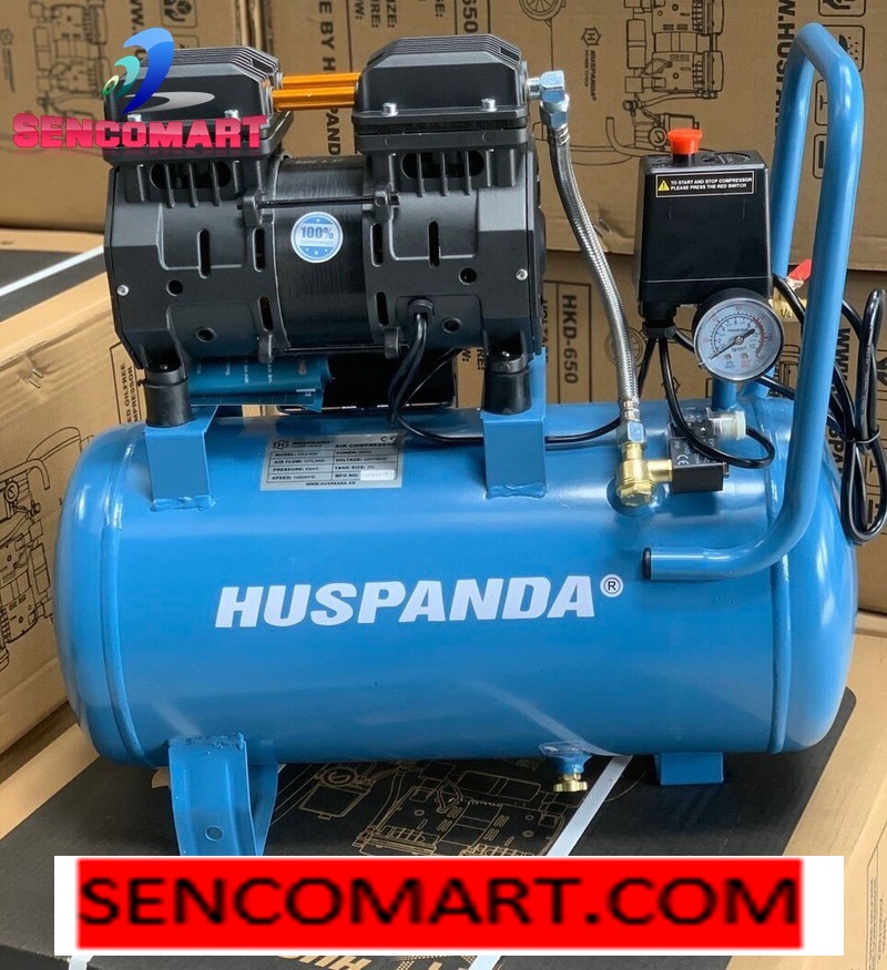 Máy Nén Khí Huspanda HKD 650 30 Lít Không Dầu Chính Hãng