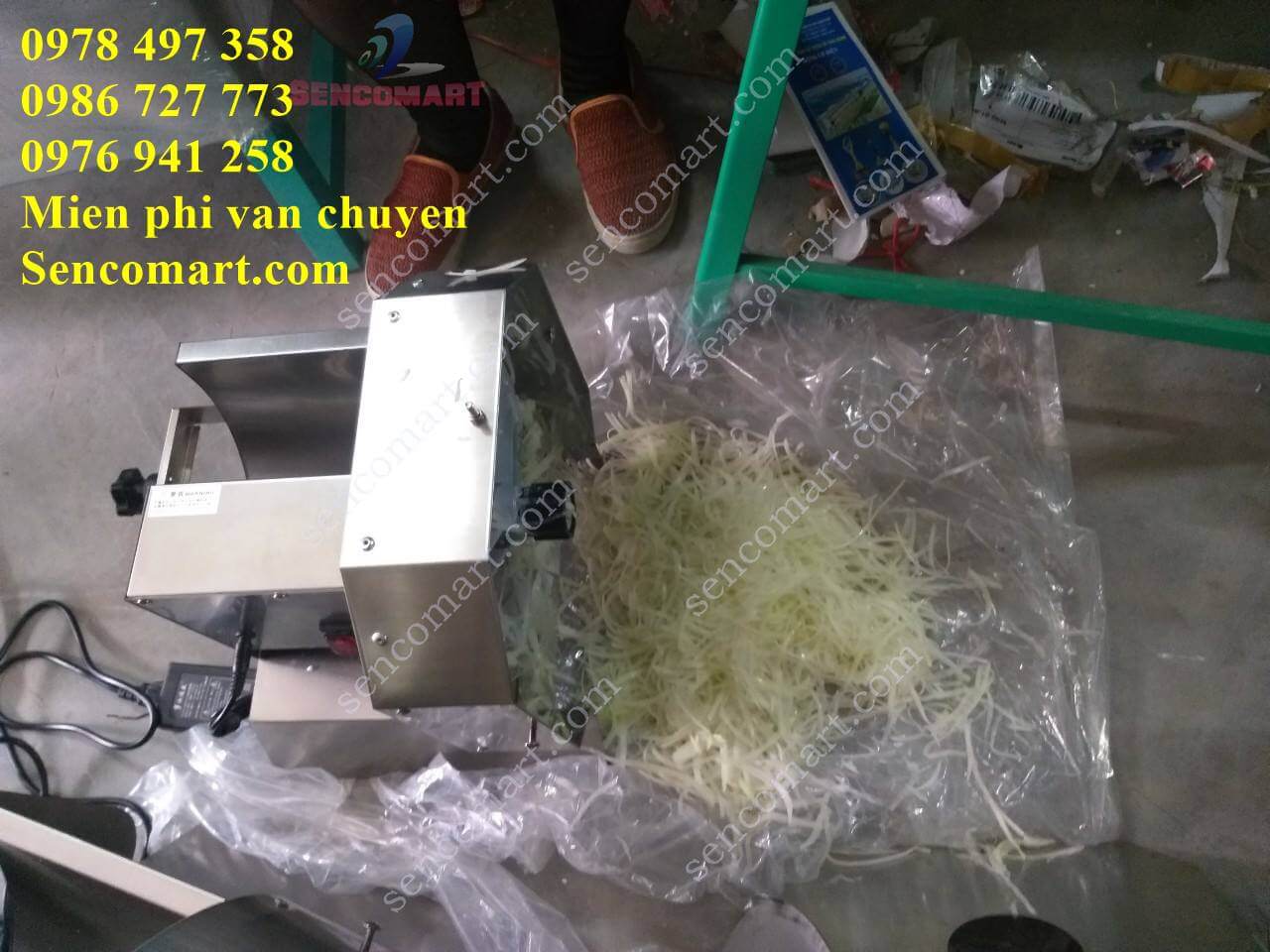 Máy bào sợi đu đủ vừa quay tay vừa dùng điện 220v