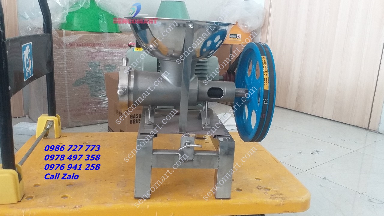 Máy đùn thịt, đùn xương, xay xôi 1,1kw, cối 12 inox 100%