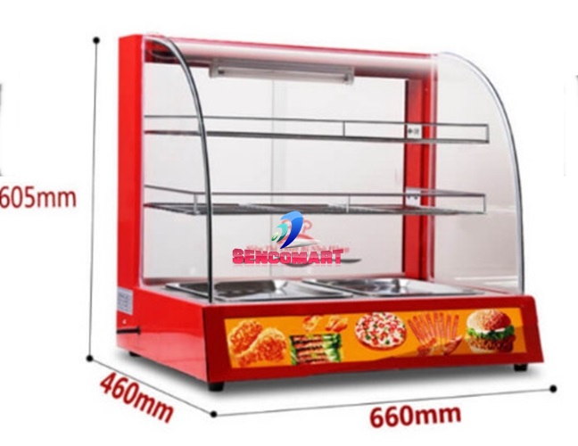 TỦ TRƯNG BÀY GIỮ NÓNG THỰC PHẨM GNTP-2K KÍNH CONG CƯỜNG LỰC