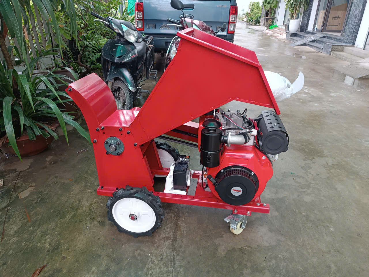 Tổng hợp máy băm cành cây chạy xăng siêu khoẻ 15HP có đề