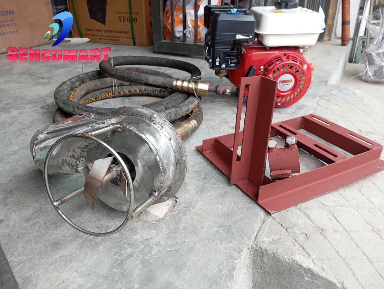 KHUNG HÚT BÙN CÁP MỀM ĐẦU INOX 304 DÀI 3M4