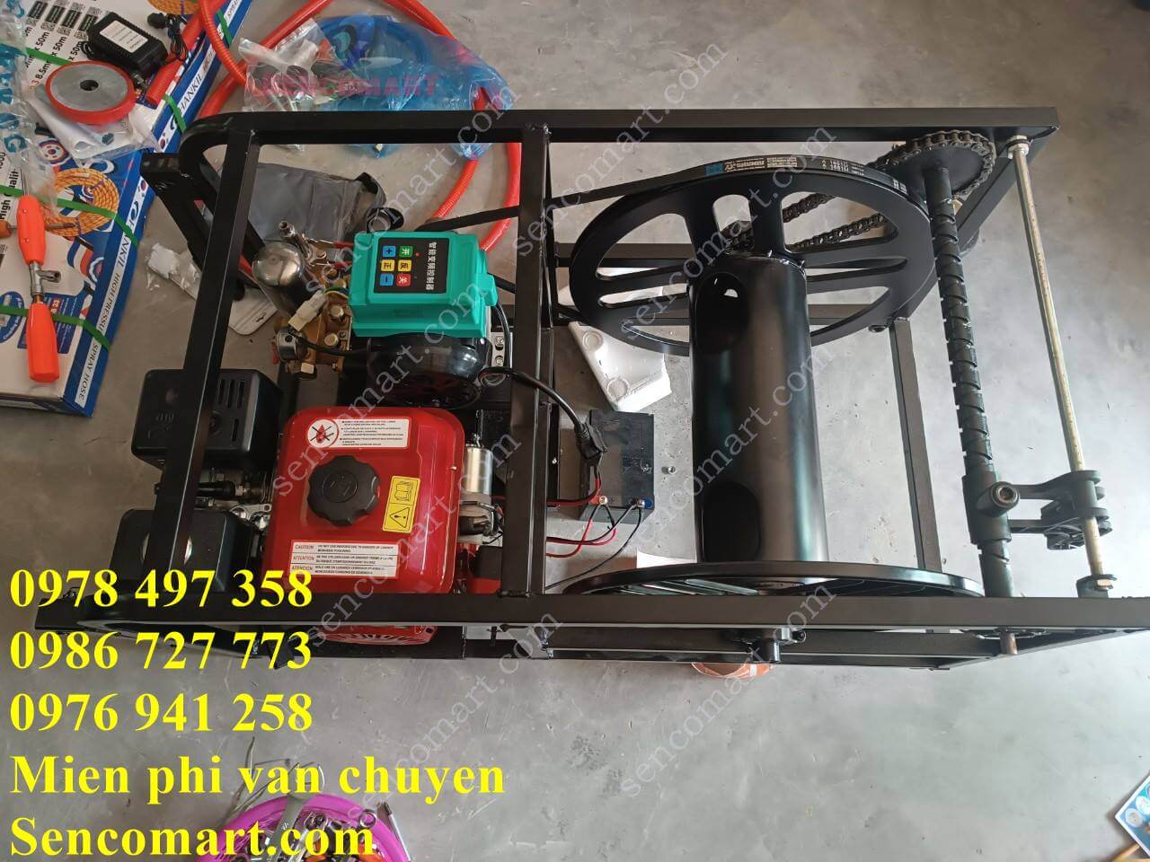 Xe phun thuốc dây 100m có điều khiển