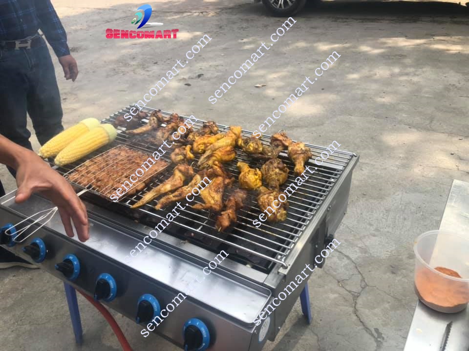 Bếp Nướng Inox Nướng Xúc Xích, Thịt, Hải Sản... Thức Ăn Không Ám Mùi Khói