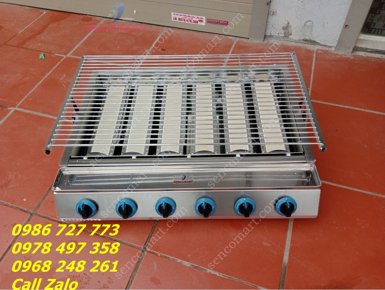 Bếp Nướng Hàu 6 Họng To Hoàn Toàn Bằng Inox Model Senco-6HT
