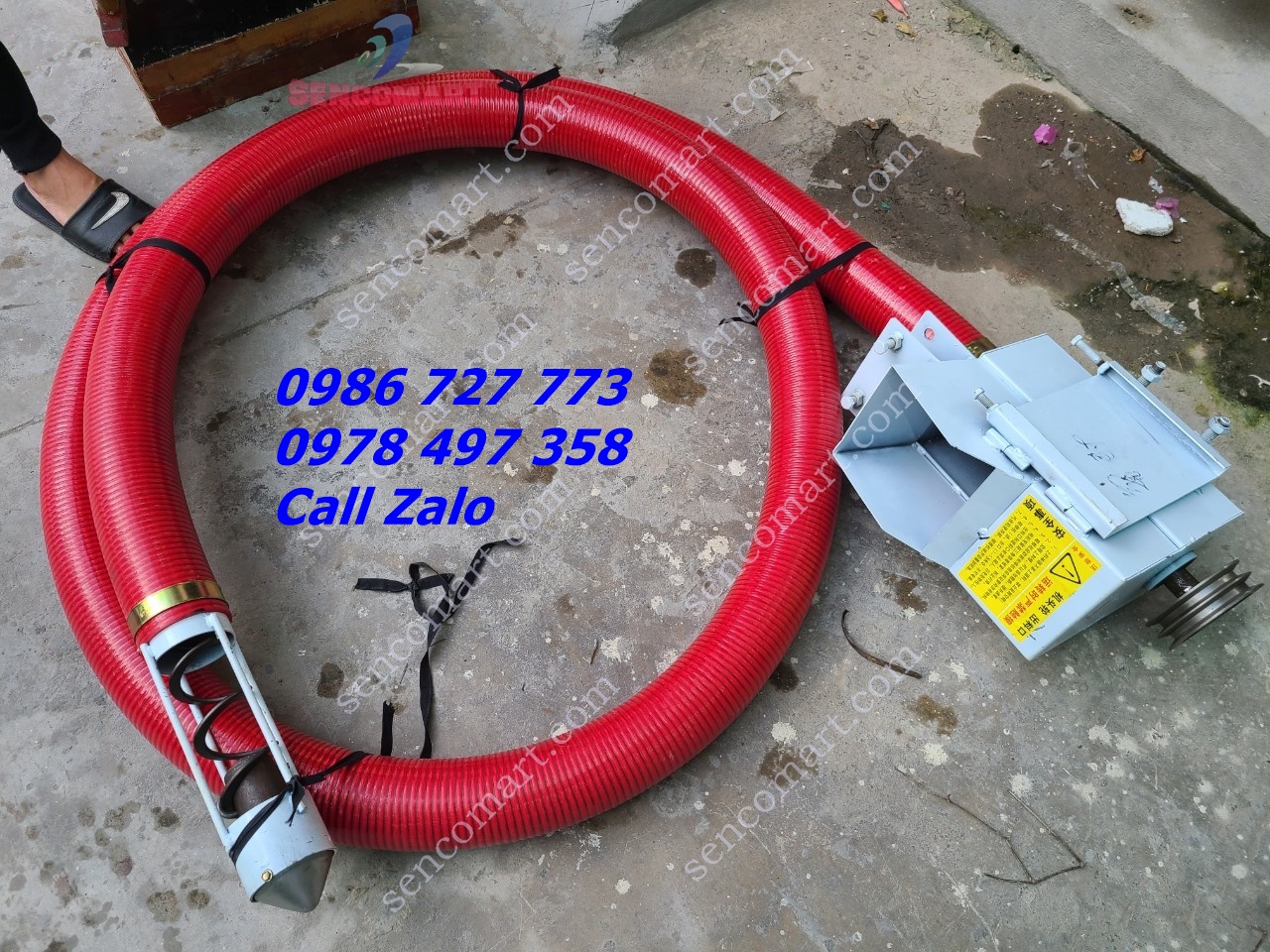 Máy hút ngô thóc dài 12m đường kính ống tự chọn