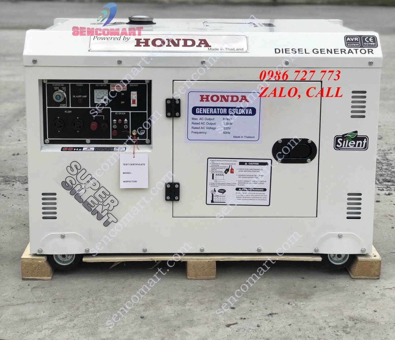 MÁY PHÁT ĐIỆN CHẠY DẦU HONDA GS10KVA CHÍNH HÃNG THÁI LAN