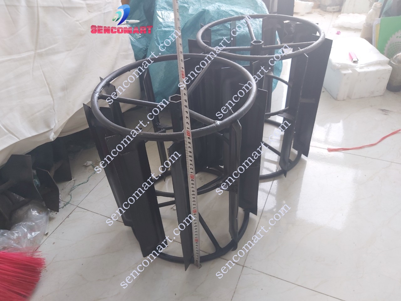 Bánh lồng ruộng nước 9 nan thẳng lắp máy xới đất đa năng