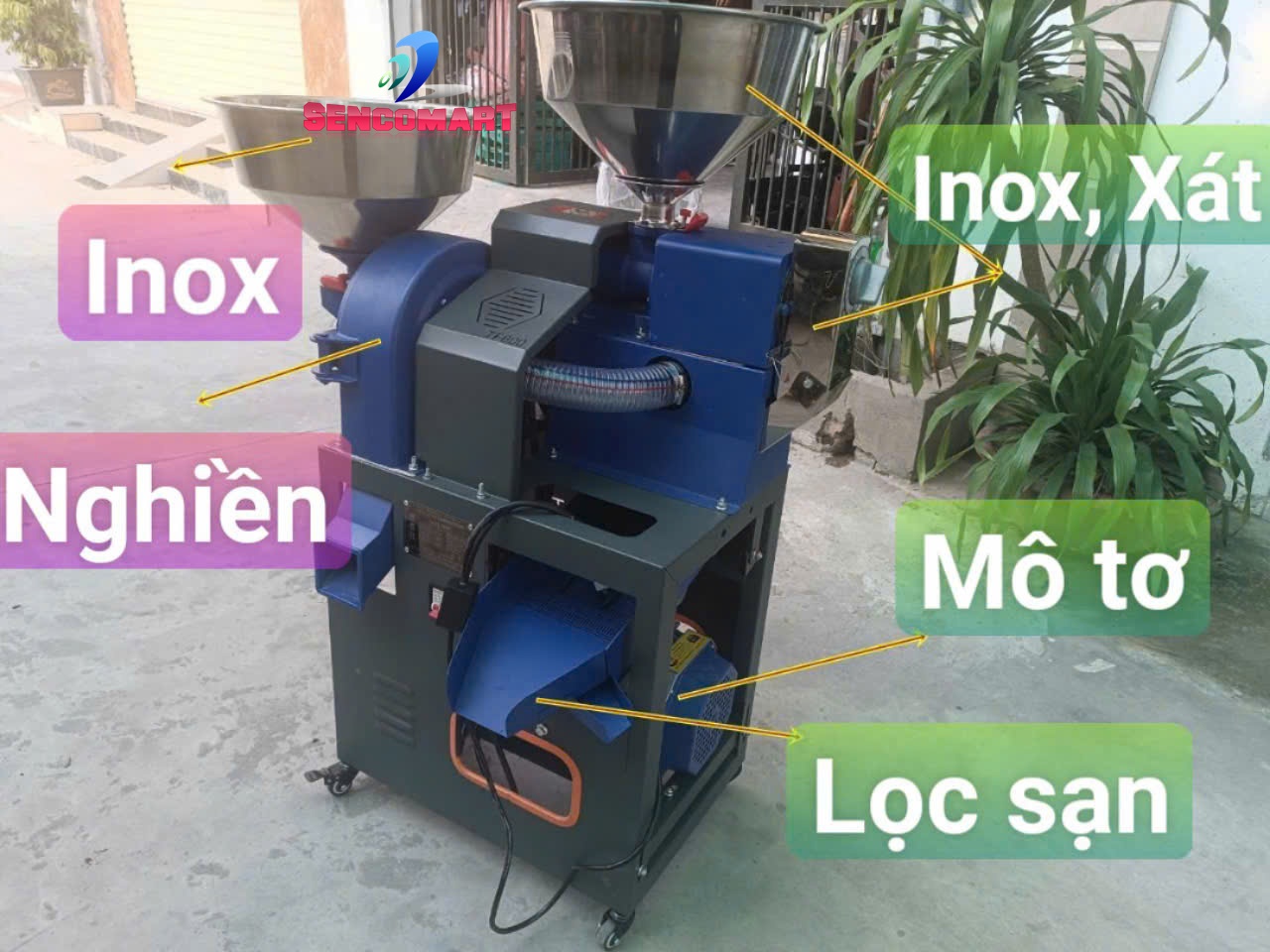 Máy Xay Xát Gạo Toàn Phát TF600 New Inox, Lọc Sạn Hộp Kín