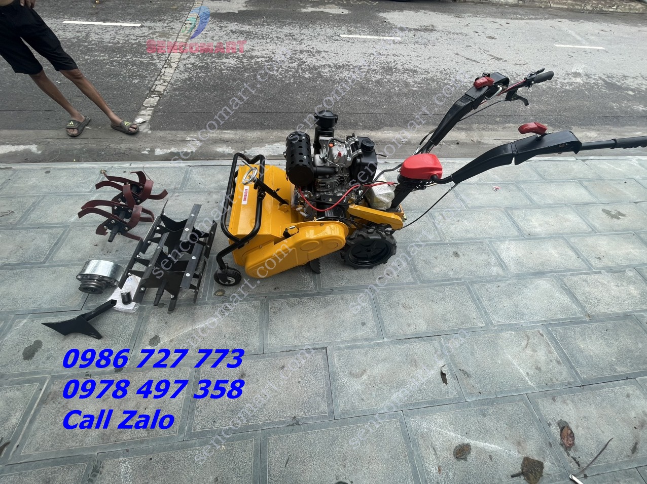 Máy phát cỏ trục băm động cơ dầu trục băm 3 hàng 17 mắt 60cm