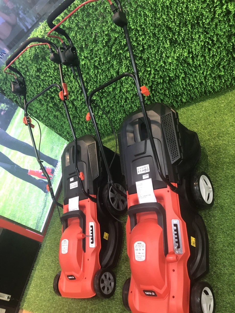 Máy cắt cỏ đẩy tay chạy điện Yato -85208 ( máy xén cỏ sân golf, cỏ công viên)