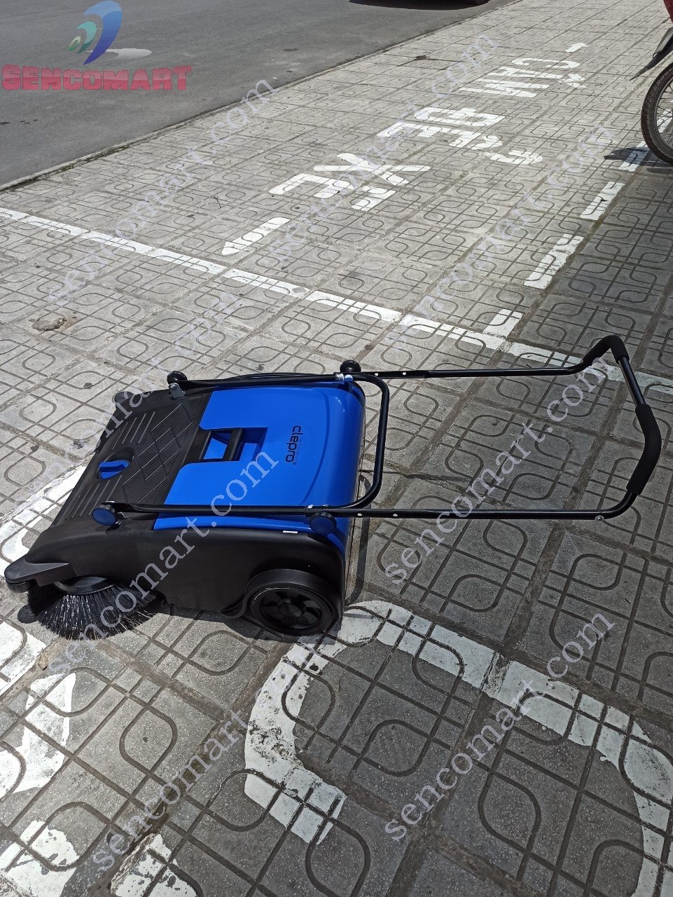 Xe quét rác đẩy tay clepro 800/2 không động cơ mầu xanh