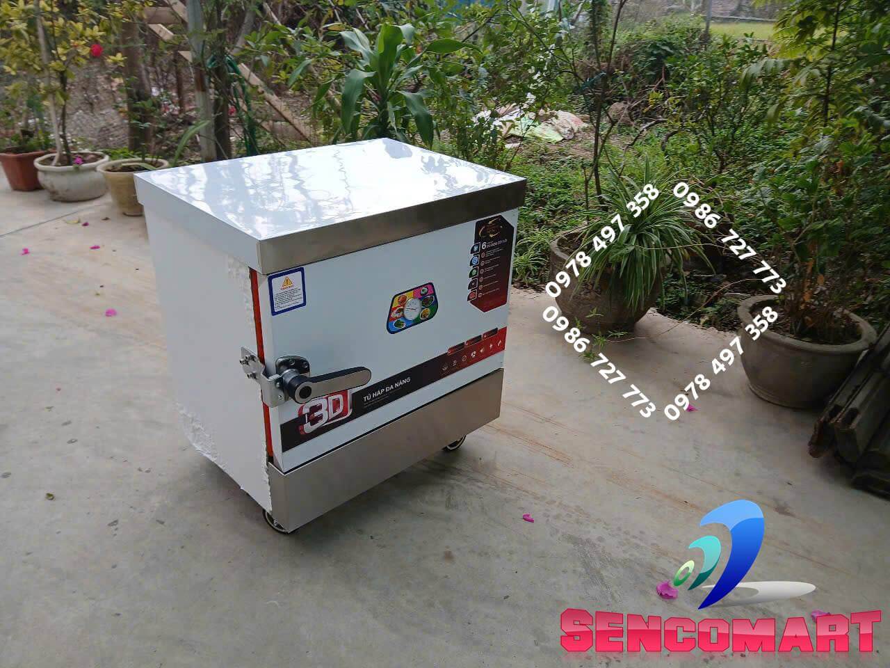 Tủ cơm công nghiệp 4 khay dùng điện gia đình