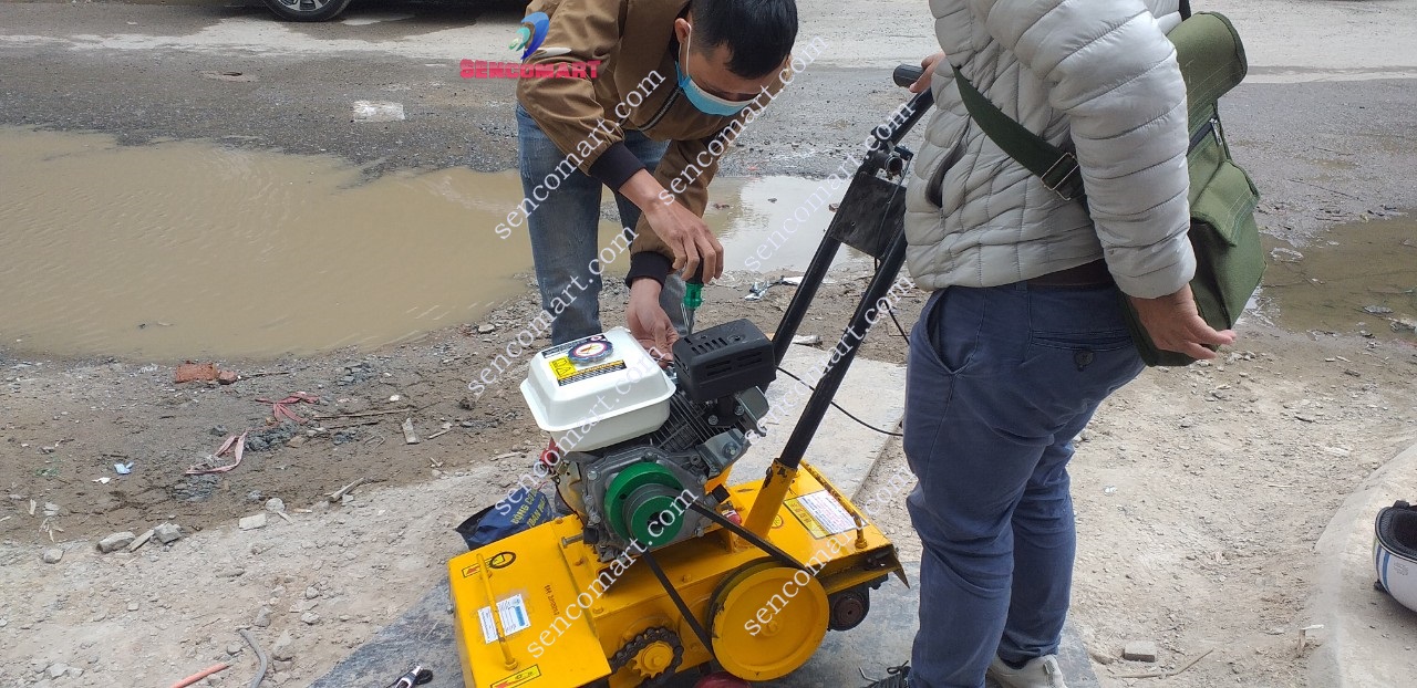 Máy băm nền bê tông chạy xăng HONDA GX200 THÁI LAN,  máy đánh sỉ nền bê tông