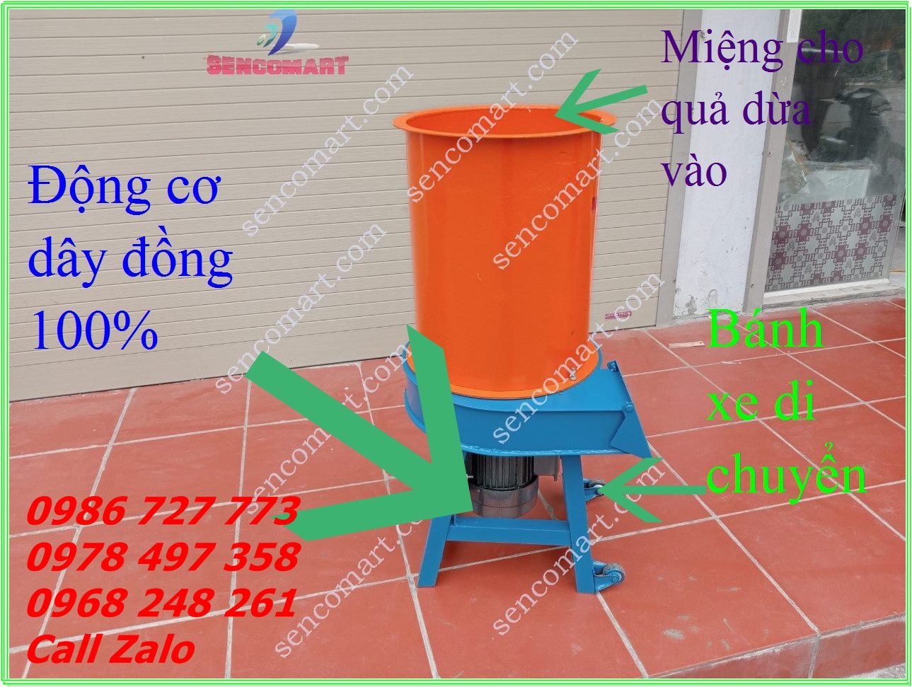Máy Xay Mụn Dừa Mẫu Mới 2023 ( Chưa bao gồm động cơ)