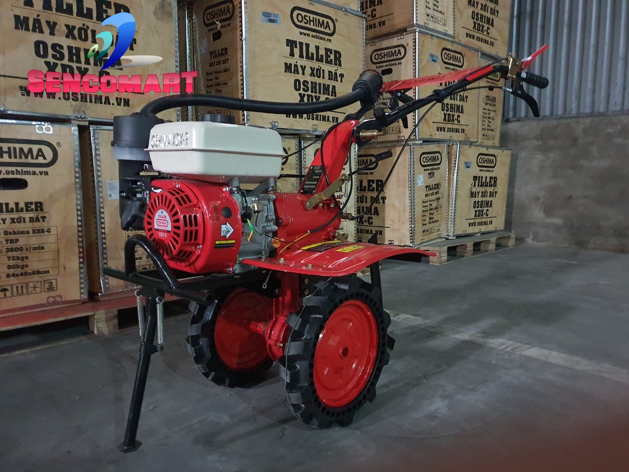 Máy xới đất oshima XDX-R 7HP chạy xăng đấu đầu