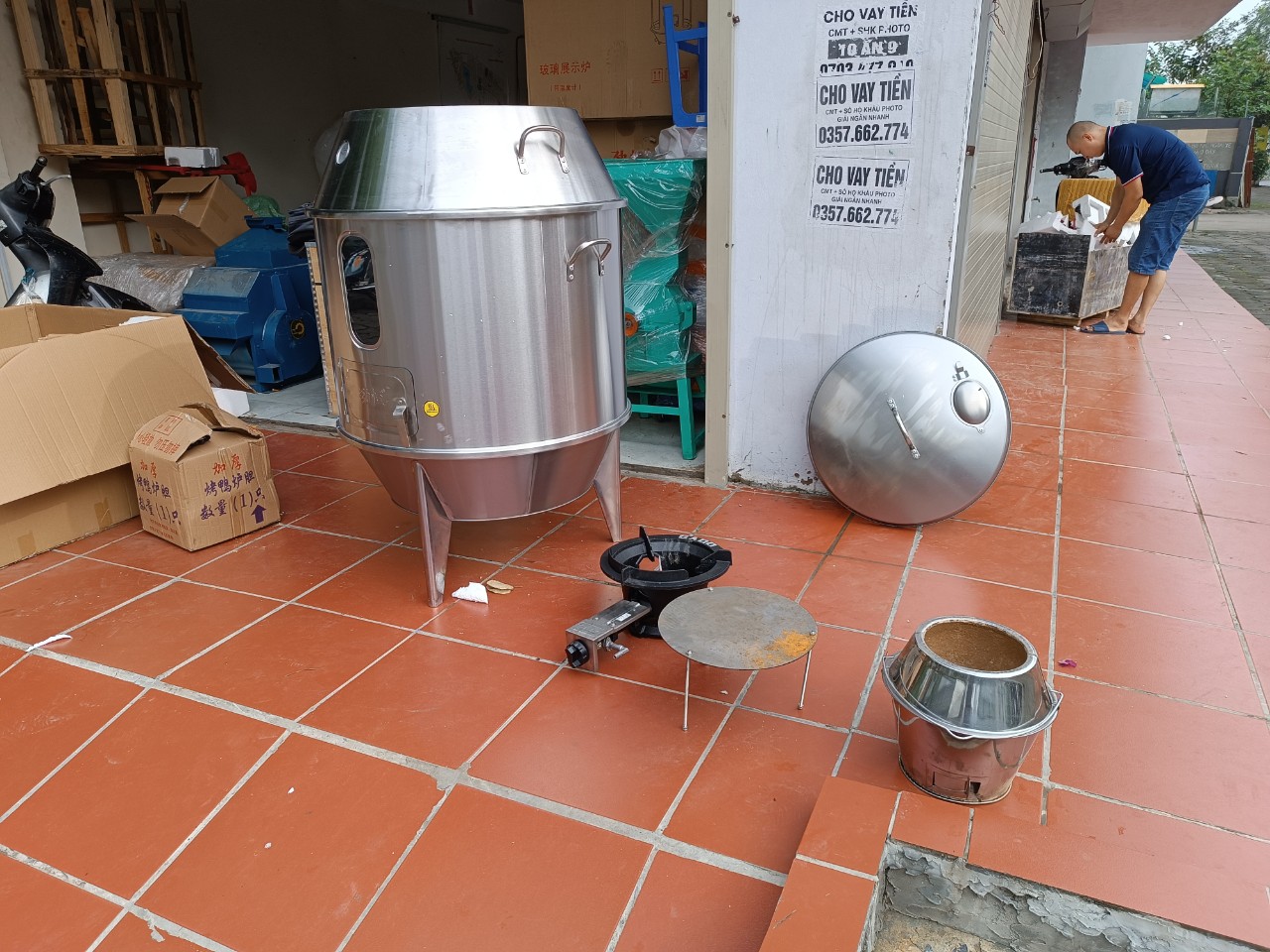 Lu Nướng, Lò Nướng Gà Vịt Bằng Gas Than Có Cửa Sổ Kính Theo Dõi ( Phi 90 10-12 con/mẻ)