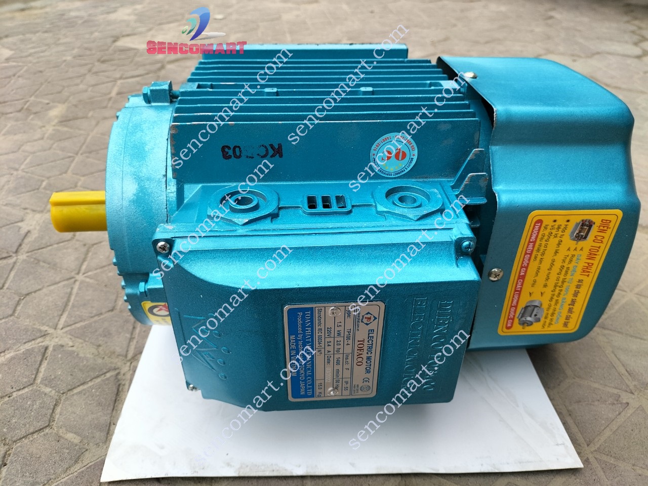 Motor 1.5kw TOFACO- Động Cơ Điện 1 pha 1,5KW (2hp) Tốc Chậm 1400v/p dây đồng 100%