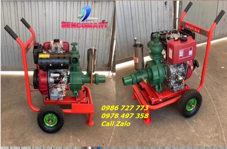 Máy bơm nước phòng cháy chữa cháy đẩy xa 1000 mét chạy dầu siêu khoẻ