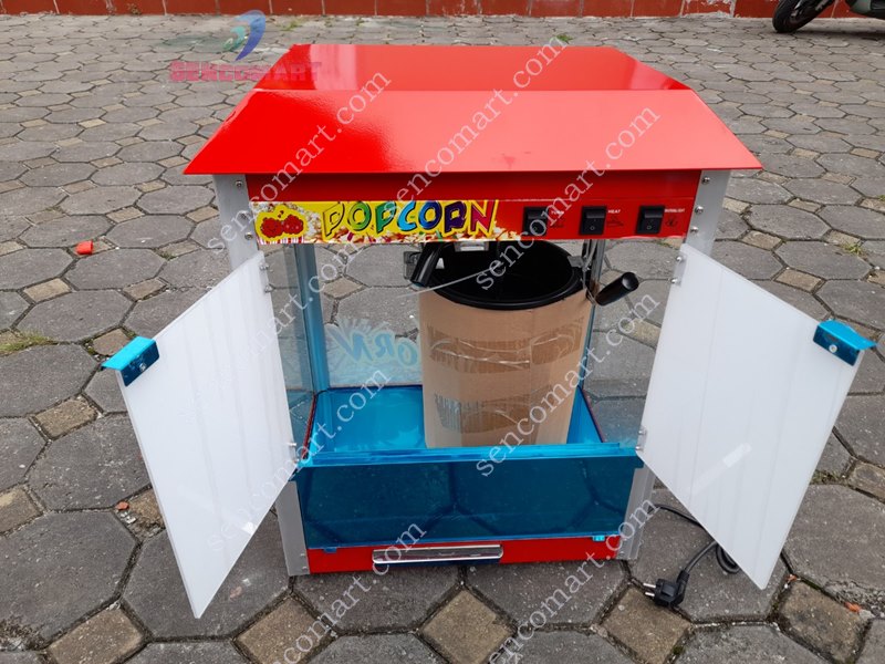 Máy nổ bắp bắp rang bơ chạy điện mái vòm