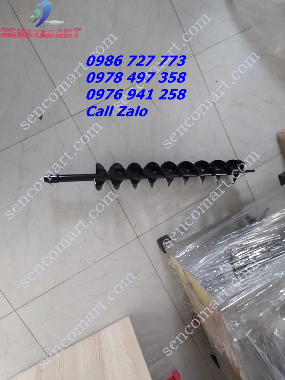 Mũi khoan đất 8 phân- Mũi Khoan Hố trồng Cây 8cm dài 80cm