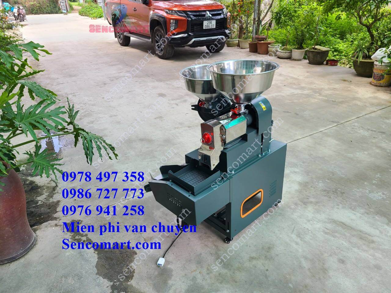 Máy xay lúa gia đình vừa nghiền vừa lọc sạn, điện 220v