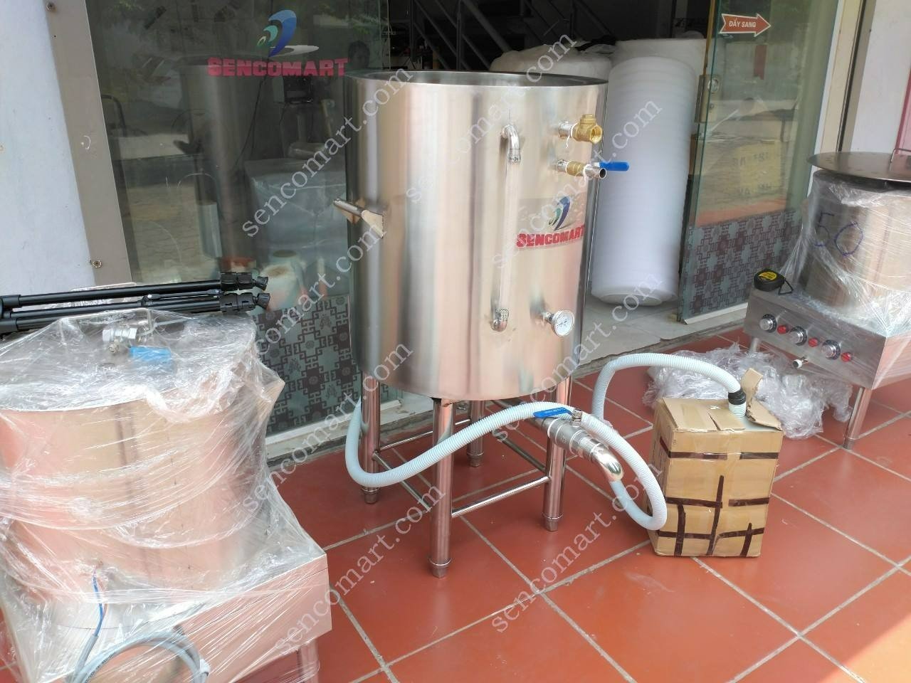 Nồi nấu đậu nành, đậu hũ công nghiệp 40L không khê, không cháy