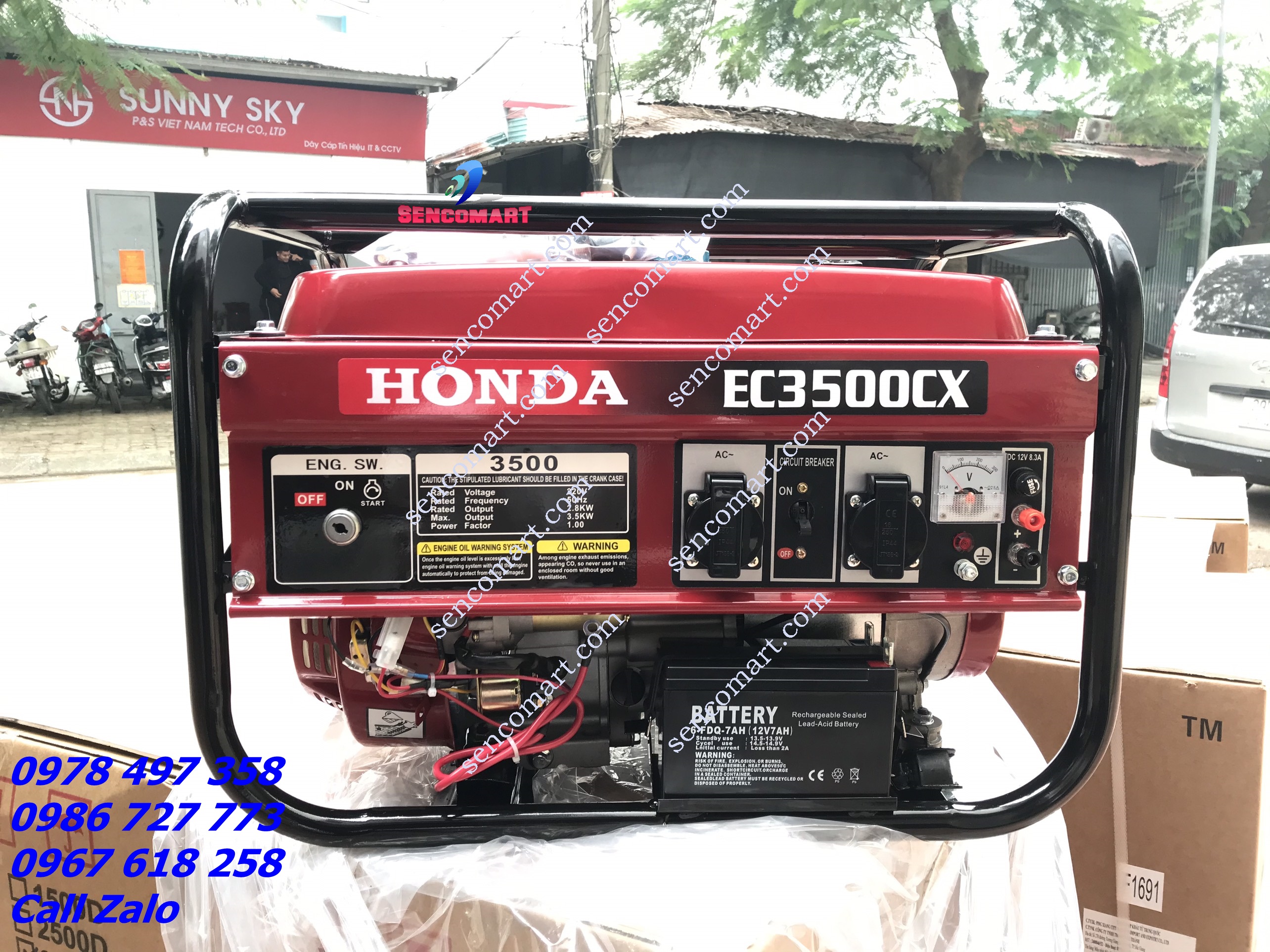 MÁY PHÁT ĐIỆN HONDA EC 3500CX ĐỀ NỔ- Máy phát điện gia đình 3kva