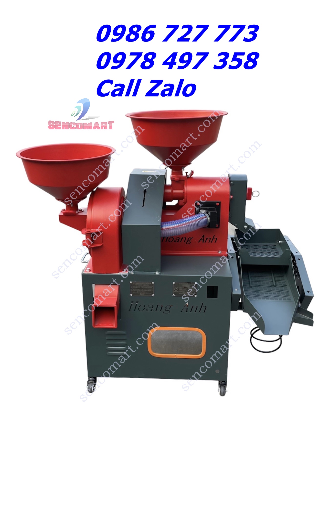 Máy Xát Gạo Kinh Doanh Hoàng Anh 5555 Liền Khối