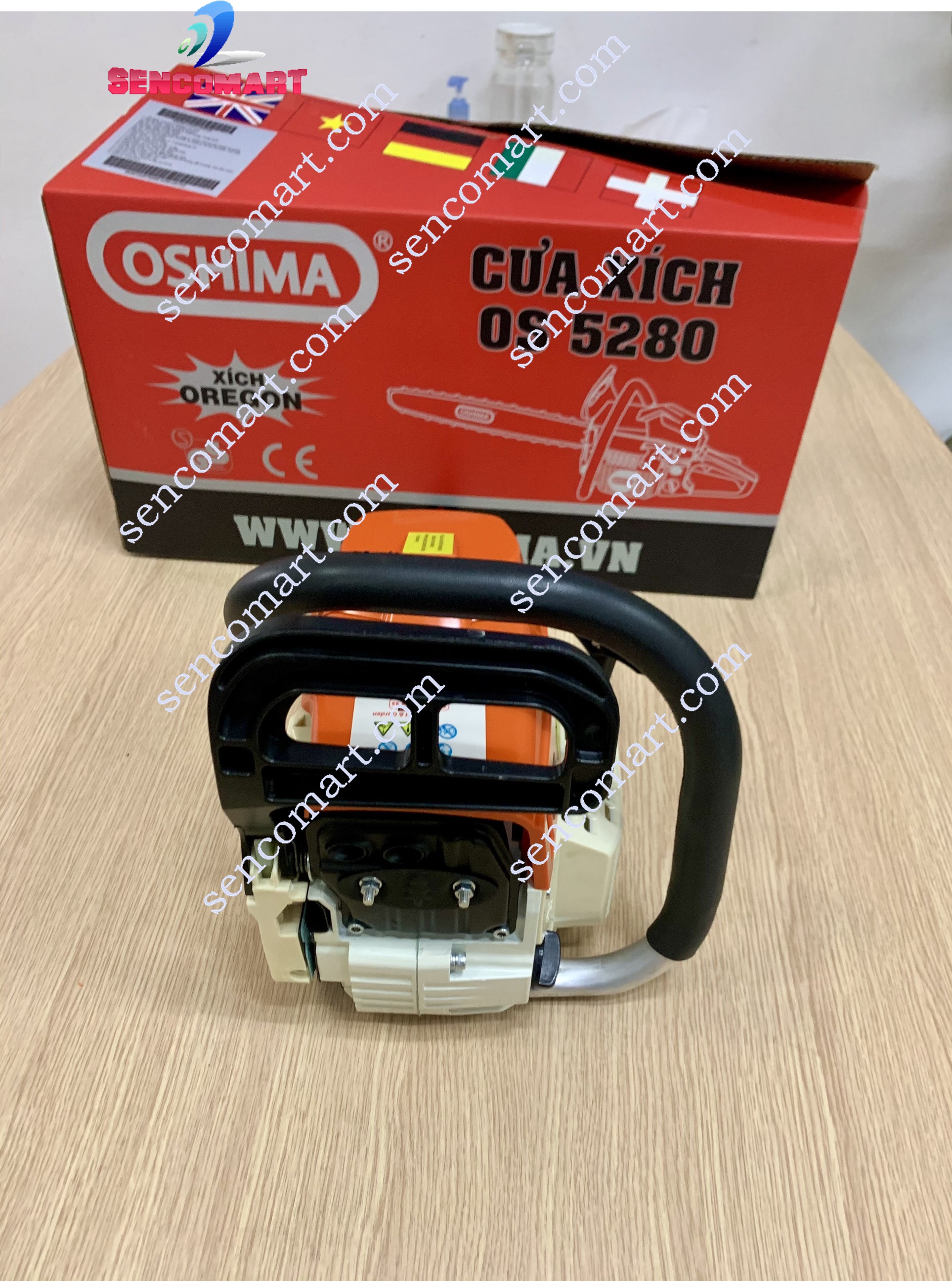 Máy Cưa Xích Oshima OS5280 Chạy Xăng Pha Nhớt- Máy Cưa Cành, Gốc Cây Công Suất 2,5kw