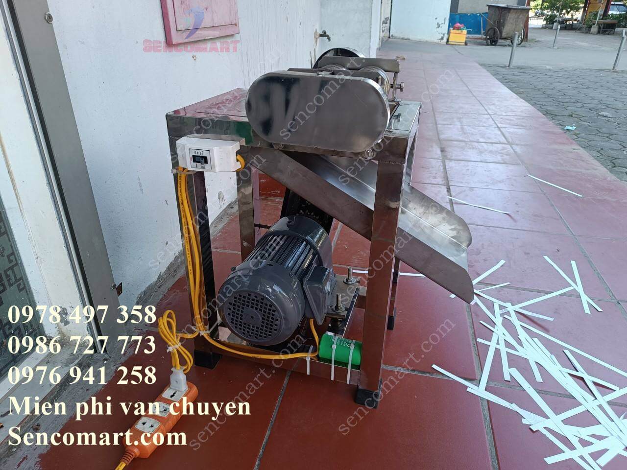 Máy cắt bánh canh lô inox dài 20cm, rãnh 1,2cm, động cơ 400w [hàng đặt theo yêu cầu]